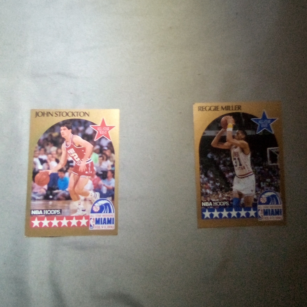 John Stockton and Reggie Miller card 2pack Miami all-star-weekend 1990 NBA HOOPS